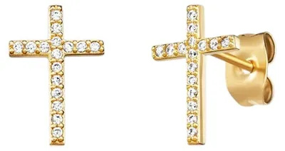 Produktbild von Engelsrufer Ohrstecker Kreuz Silber Vergoldet ERE-LILCROSS-ZI-STG