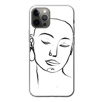 Produktbild von MuchoWow® Handyhülle Schutzhülle Hülle für iPhone 12 Pro Frau - Gesicht - Porträt Silikon Softcase Handy Hülle - Abdeckung