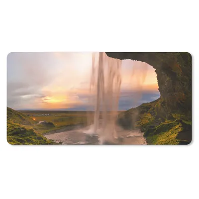Produktbild von MuchoWow® Mauspad Mousepad Wasserfall - Island - Natur 60x30 cm - Mousepads - Maus Mat - Pad - Mausunterlage - Nachhaltig