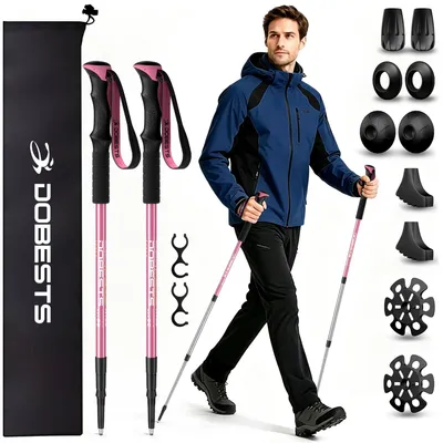 Productafbeelding van Wandelstokken 2 Stuks, Aluminium, Verstelbaar 65-135 cm