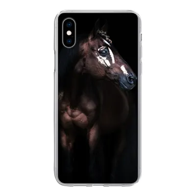 Produktbild von MuchoWow® Handyhülle Schutzhülle Hülle für iPhone Xs Pferd - Flecken - Licht Silikon Softcase Handy Hülle - Handytasche
