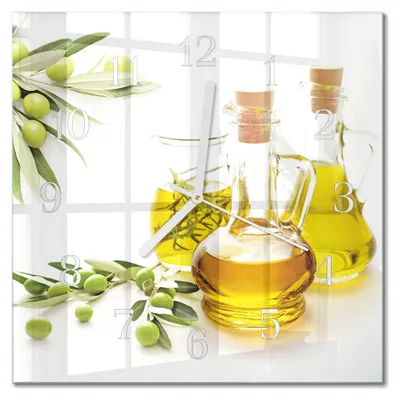 Immagine prodotto di Orologio da parete Tulup Glasuhr, orologio da cucina, vetro vero, 30x30 cm, design moderno e decorativo, silenzioso, lancette bianche - alimentazione a olio