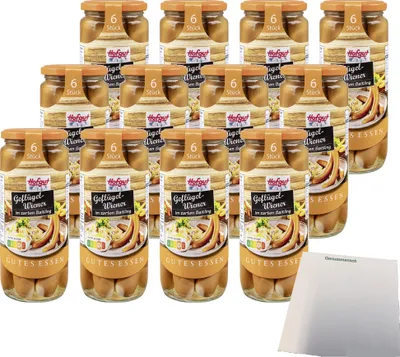 Produktbild von Hofgut Geflügel Wiener im Saitling VPE (12x250g Glas) + usy Block