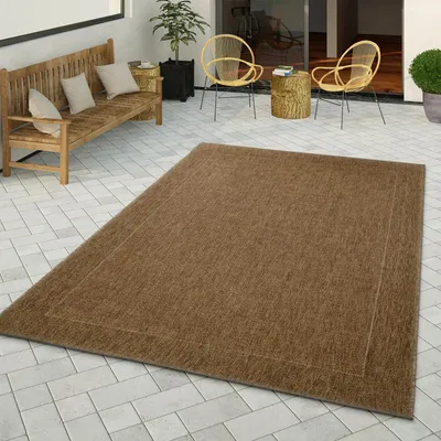 Produktbild von TT Home Teppich Für In- & Outdoor Balkon Küchenteppich Unifarben Sisal Design Bordüre Größe 160x230 cm