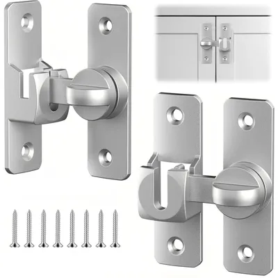 Zdjęcie produktu dla Zawiasy do drzwi przesuwanych, kąt otwarcia 90°/180°, z blokadą - wykonane z aluminium - blokada drzwi - dodatkowa blokada - 2 sztuki - łatwy montaż - zamek do drzwi