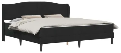 Produktbild von vidaXL Bettrahmen mit Kopfteil Schwarz 200 x 200 cm Samt