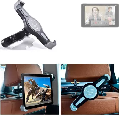 Produktbild von K-S-Trade Tablethalterung kompatibel mit Huawei MatePad 2022 Wi-Fi KFZ Kopfstützen Halterung 360° Auto Sitzhalterung Headrest Holder Halter Tablet