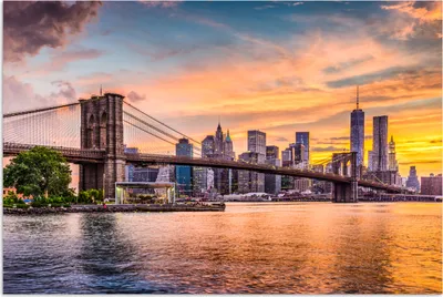 Produktbild von MuchoWow® Poster New York - Brooklyn Bridge - Wolken 30x20 cm - Plakate - Print