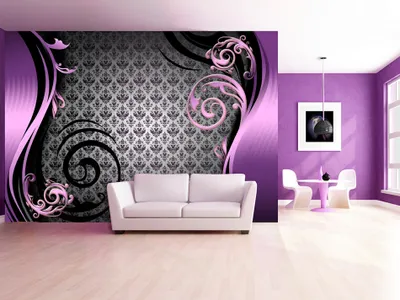 Produktbild von Vlies Fototapete 350x256 cm Tapeten Wandtapete XXL Abstrakt Ornament schwarz gold violett braun a-A-0032-a-c