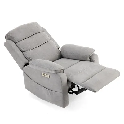 Produktbild von FCH Relaxsessel Fernsehsessel, Liegesessel, elektrischer Neigungs, Heiz- und Vibrations, kabelloser Ladef sowie kleiner Tischplatte, Hellgrau