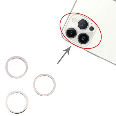 Immagine prodotto di 3 pezzi Protezione del supporto della lente della fotocamera posteriore per Apple iPhone 13 Pro Parte di ricambio Bianco
