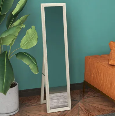 Produktbild von Standspiegel, Bodenspiegel Wandspiegel,Wandbefestigung, Holzoptik, 37 cm x 40 cm x 155 cm