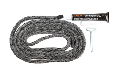 Produktbild von wezi-lit Ofenschnur anthrazit Ø 10mm 2m Ofenschnur + feuerfester Kleber 50g bis 1200°