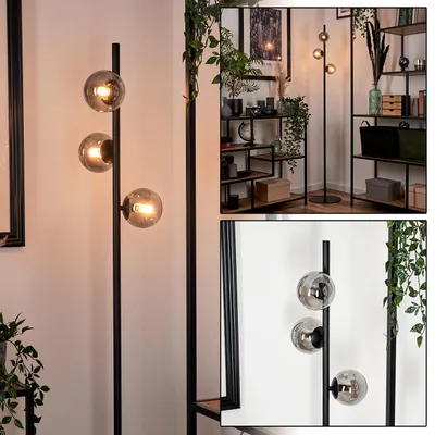 Produktbild von Garaguso Stehlampe aus Metall/Glas in Schwarz/Rauchfarben