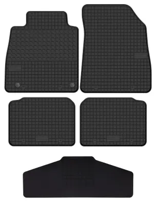 Productafbeelding van Rubberen automatten + tunnelmat voor Nissan Micra K14 vanaf 2017 (hatchback) – 5-delig, zwart, op maat – Wielganizator SolidTread