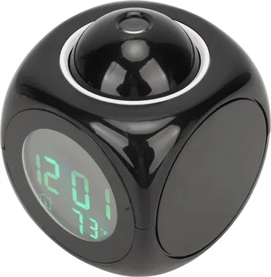 Produktbild von Projektionsuhr LED Display Projektionswecker Mini Voice Timing Digitaluhr Projektor mit USB Kabel Schwarz