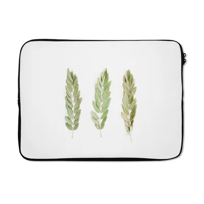 Produktbild von MuchoWow® Laptop Hülle 13 Zoll Tropisch - Blatt - Weiß Laptoptasche - Laptophülle - Sleeve - Rundumschutz