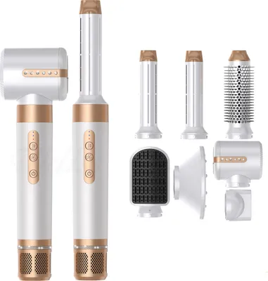 Produktbild von Multifunktionaler 7-in-1-Heißluftkamm, Eine breite Palette von Zubehör Automatischer Lockenstab, Föhnkamm, Glättungskamm.