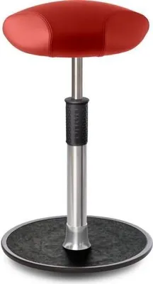 Produktbild von Sitz- Stehhocker Free Tall Triangel Boxmark Leder Rot chrom /schwarz.
