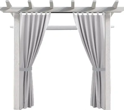 Zdjęcie produktu dla Zasłona zewnętrzna, zestaw 2 szt., zasłona 220 x 155 cm, szara, zasłony do altanek i balkonów, zasłona zaciemniająca, wodoodporna, altana (2 panele) [129]