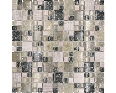 Produktbild von Glasmosaik XIC K1452 30,5x30,5 cm grau/grün