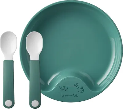 Produktbild von Mepal Mio Lernteller mit Lernlöffel deep turquoise