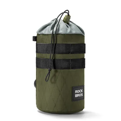 Produktbild von ROCKBROS Lenkertasche Fahrradtasche Flaschenhalter Trinkflasche 1,2L Militärgrün