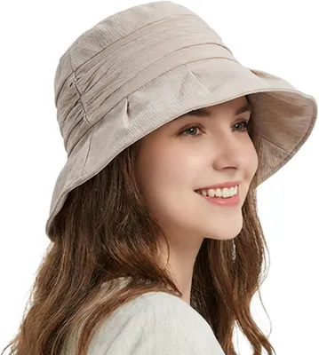 Produktbild von Fischerhut Damen, Faltbare Bucket Hat, Mit Kinnband, Für Outdoor-Aktivitäten