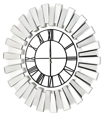 Image de Horloge murale grise moderne en bois pour la maison et le bureau