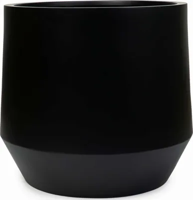 Produktbild von VIVANNO Blumentopf Fiberglas NEXORA Rund, Schwarz matt - 54x48 cm