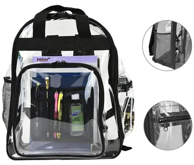 Produktbild von Transparenter Rucksack 1 Stück, Robuster Frostsicherer PVC-Rucksack Mit Verstellbaren Trägern Für Konzerte Und Sicherheitskontrollen