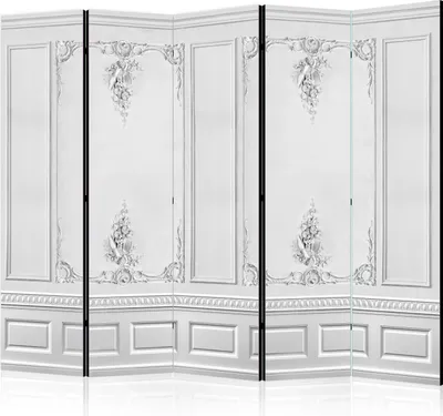 Zdjęcie produktu dla Parawan dwustronny Tła i desenie 225x172 cm 5-częściowy czarny