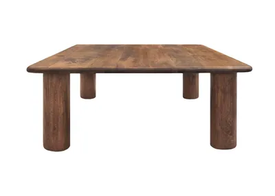 Zdjęcie produktu dla Marmoholz - Stolik kawowy Sutri kwadratowy 80×80 cm z litego brązowego drewna mango – elegancki stolik do salonu w stylu scandi i japandi