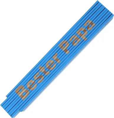 Produktbild von Zollstock Maßstab dauerhafte Laser Gravur Spruch Bester Papa blau