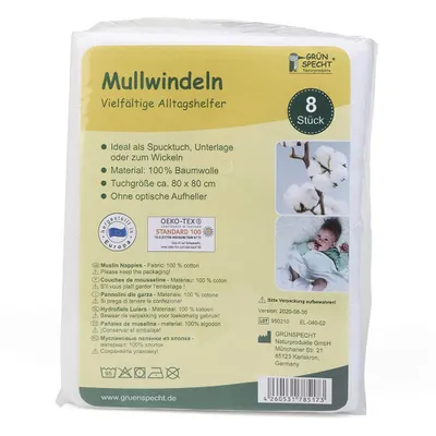 Zdjęcie produktu dla 8 pieluszek muślinowych 80x80cm - białe