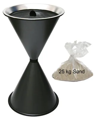 Produktbild von Stand Aschenbecher Diabolo 71x40cm graphit inkl. 25 kg Quarzsand SZAGATO Aschenbecher groß Stand-Aschenbecher außen Aschenbecher stehend draußen