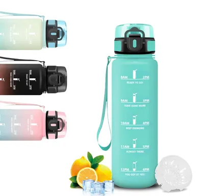 Immagine prodotto di Borraccia da 500 ml, a prova di perdite, con indicatore dell'ora, ideale per bambini e