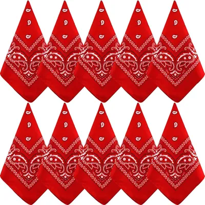 Productafbeelding van Paisley Bandana Set - Vierkante Hoofddoeken - Polyester - Uni