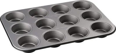 Obrázek produktu pro Forma na muffiny Zenker 12 energy, prvotřídní forma na pečení, pro chutné koláče, zkracuje dobu pečení až o 20 % (barva: stříbrná/antracitová)