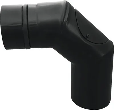 Produktbild von Pellet-Ofenrohr -Bogen Bertrams 90° Ø 80 mm pulverbeschichtet schwarz mit Türe