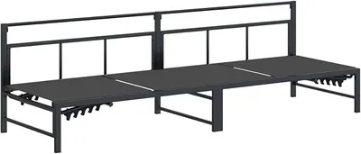 Obrázek produktu pro Sluneční lehátko, barva: černá, rozměry: 200 x 62 x 59,5 cm - Zahradní lehátko s nastavitelnou opěrkou, moderní relaxační lehátko z textilenu vhodné do zahrady, na terasu a balkon, nosnost do 110 kg
