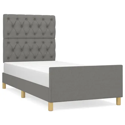 Image de vidaXL Cadre de lit sans matelas gris foncé 80x200 cm Tissu