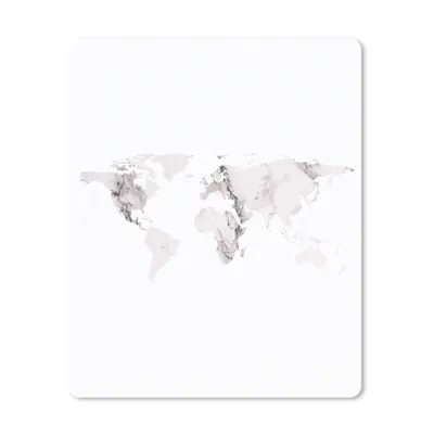 Produktbild von MuchoWow® Mauspad Mousepad Weltkarte - Marmor - Grau 19x23 cm - Mousepads - Maus Mat - Pad - Mausunterlage - Mauspads - Spielen