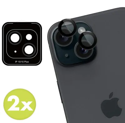 Immagine prodotto di Imoshion, confezione da 2 protezioni in vetro per fotocamera, compatibili con iPhone 15 / 15 Plus - colore nero
