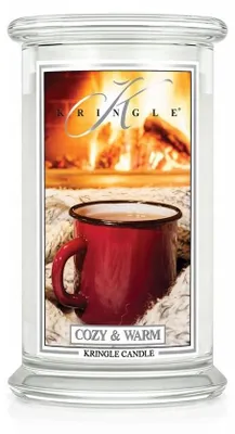 Immagine prodotto di Candela profumata Kringle, grande, "Cozy & Warm", con 2 stoppini