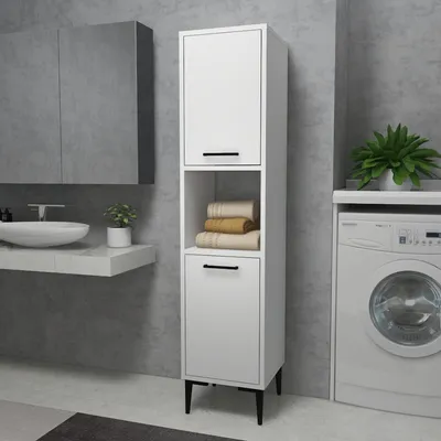 Image de Skye Decor, Daminol - Blanc, armoire multifonctionnelle, blanc, panneaux de particules 100 % mélaminés, 35 x 35 x 153,6 cm