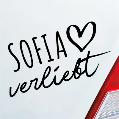 Produktbild von Auto Aufkleber Sofia verliebt Herz Stadt Heimat Liebe Car 19x10 cm Schwarz Matt Sticker Heckscheibenaufkleber