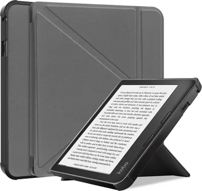 Zdjęcie produktu dla Etui ochronne na czytnik Kobo Sage 8 cali z funkcją podstawki i automatycznym usypianiem/budzeniem w kolorze szarym