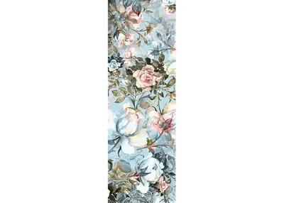 Produktbild von Sanders & Sanders Poster Blumenmuster Blau, Rosa und Grün - 601059 - 0,9 x 2,7 m