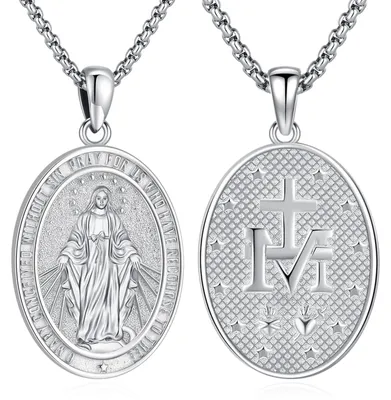 Image de Solidchoice - Collier avec médaille protectrice en argent sterling 925